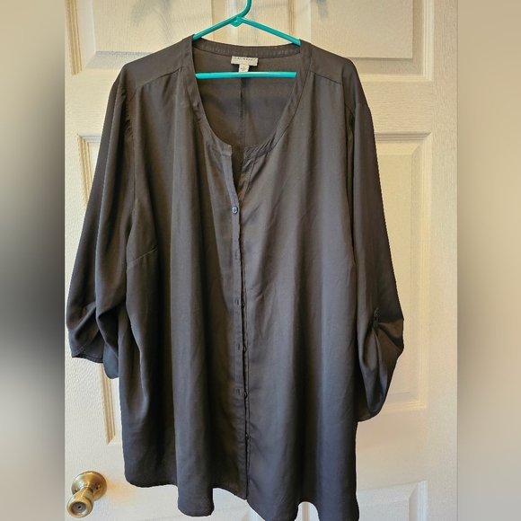 Catherines Tops - Catherines Charcoal Button-Down Shirt